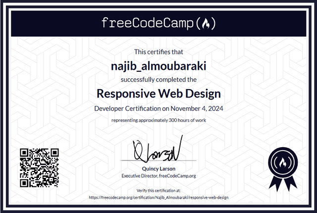 FreeCodeCamp Responsive Web Design Certification thumbnail